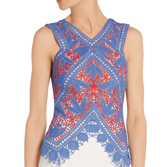 Tory Burch Evie Top runway Guipure Crochet Lace 10 - Picture 2 of 7